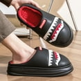 thumbnail image 1 of Pmoiste Women House Slippers Cute Shark Pattern Platform Comfort EVA Couple Shoes Warm Winter Memory Foam Bedroom Slipper, 1 of 6
