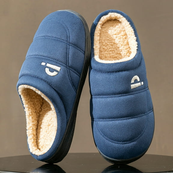 Pmoiste House Slipper for Men Comfort Memory Foam Non Slip Soft Suede Warm Winter Slip On Slipper