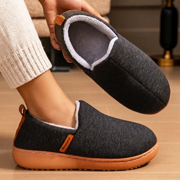 Pmoiste Women's House slippers Indoor Outdoor Memory Foam Warm Winter Plush Loafer Slippers for Women