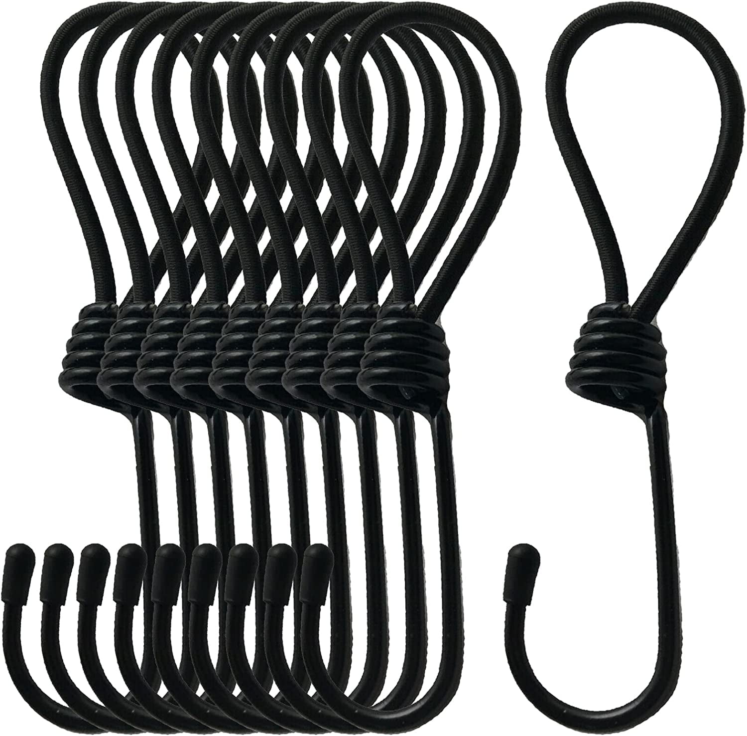 Pmsanzay (10Pack) 6 inches Bungee Cord Hook Shock Cord Tie Down Straps