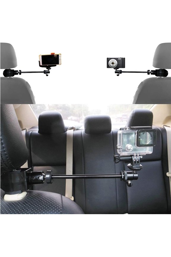 3in1 Adjustable Heavy Duty Universal Action Camera Desk Pole Clamp Holder Mounts Kit for Waterproof Camera/Digital Camera/Smartphone - Perfect car Shooting vlogging Video Recording