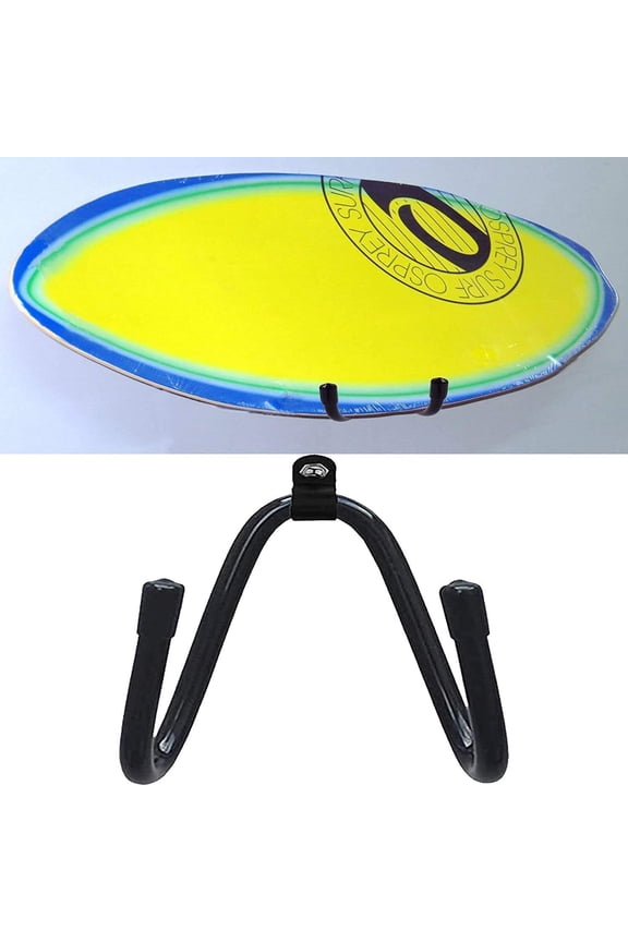 Surfboard Wall Mount Rack, for Ski and Snowboard Storage Rack, Wakeboard Wall Rack Display Mount, Skateboard Wall Hangers Holder - No More Than 20LB (10KG) - W/Hardware - Black