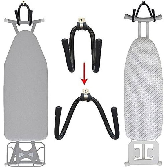 Pmsanzay Wall Mounted Ironing Board Holder, Black