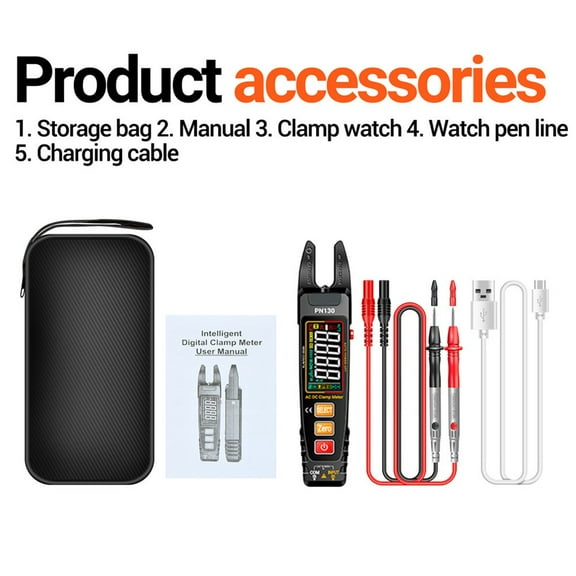 Pn130 Digital Intelligent Clamp Meter 4000 Count Voltage And Current Multimeter