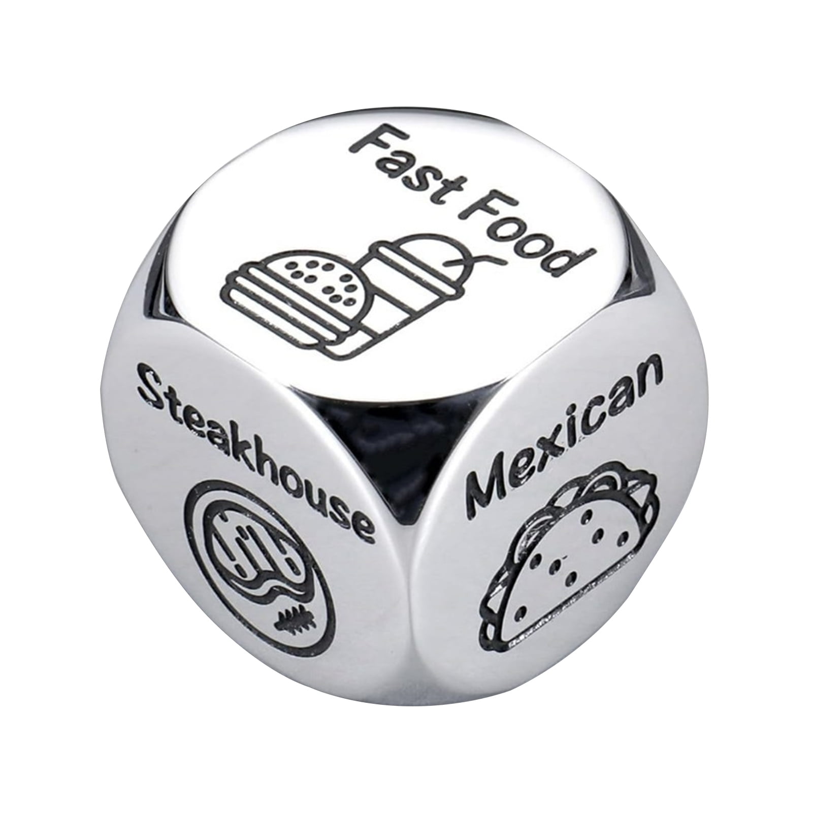 Food Decision Maker Dice - Metal Meal Chooser For Stress-Free Dinner Planning
