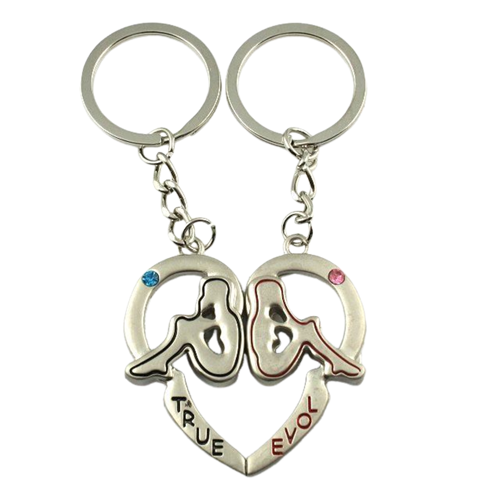 Pnellth 1 Pair Couple Gift Keychain Couple Keychain Matching Heart
