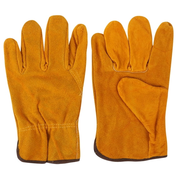 Pnellth 1 Pair Garden Gloves Non-slip Ultra-Thick Wear Resistant Wide Application Soft Outdoor Gardening Worker Welding Full Finger Gloves for Working
