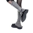 thumbnail image 1 of Pnellth 1 Pair Socks Leg Warmers Cozy Thick Knitted Solid Color Anti-slip Warm Zipper Closure Calf Socks Boots Stocking Boot Covers Foot Warming Covers, 1 of 6