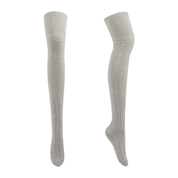 Pnellth 1 Pair Women Socks Jacquard Thigh High Over Knee Stockings Stretchy Japanese Style Autumn Winter Socks for Daily Wear