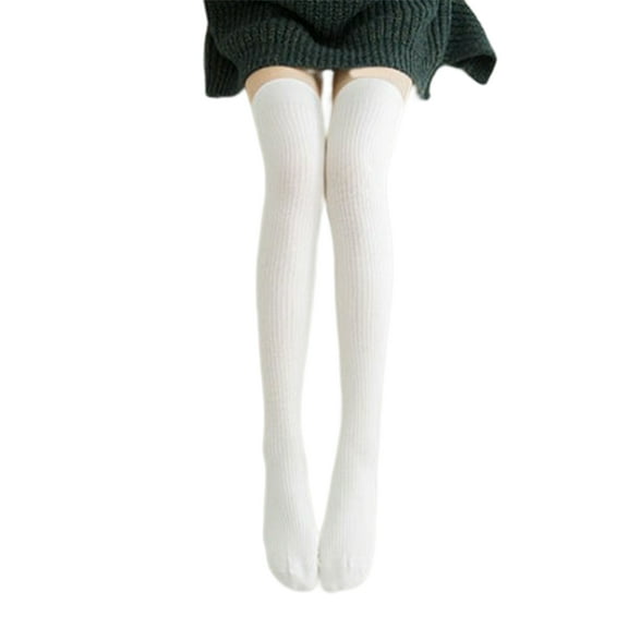 Pnellth 1 Pair Women Socks Vertical Stripe Thigh High Long Tube Spring Autumn Good Stretch Beauty Leg Stockings Streetwear