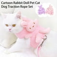 thumbnail image 1 of Pnellth 1 Set Pet Harness Leash Adjustable Wear-resistant Cartoon Rabbit Doll Pet Cat Dog Traction Rope Set, 1 of 10
