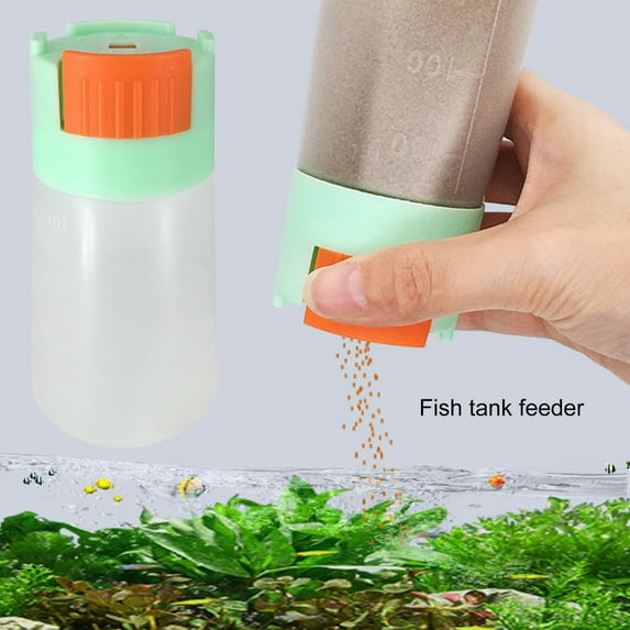 Pnellth 150ml Fish Feeder Bottle Good Sealing Moisture-proof Reusable Quantitative Feeding Fish Shrimp Food Dispenser Fish Tank Supplies