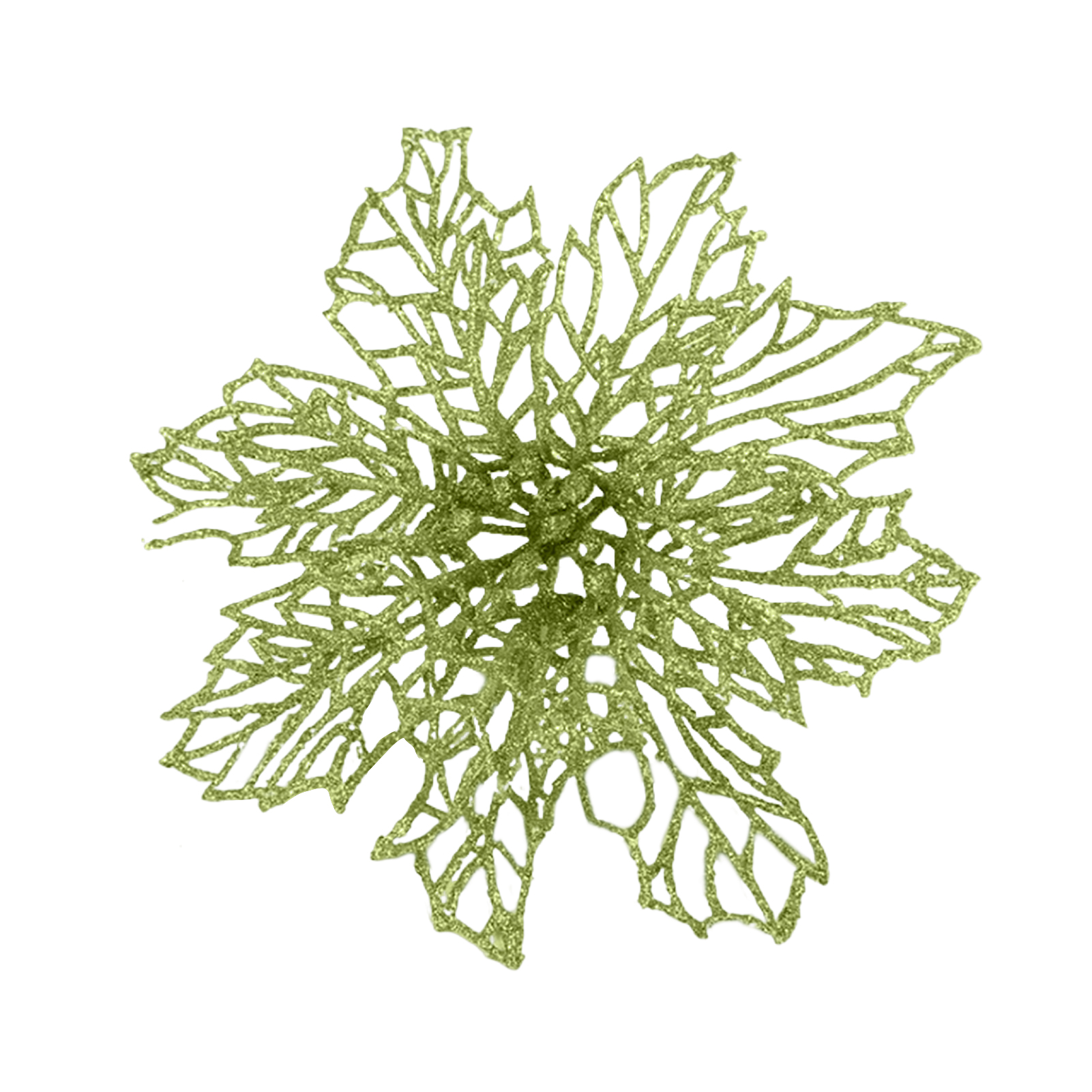 Pnellth 15cm Decorative Glitter DIY Christmas Flower Large Hollow Fake