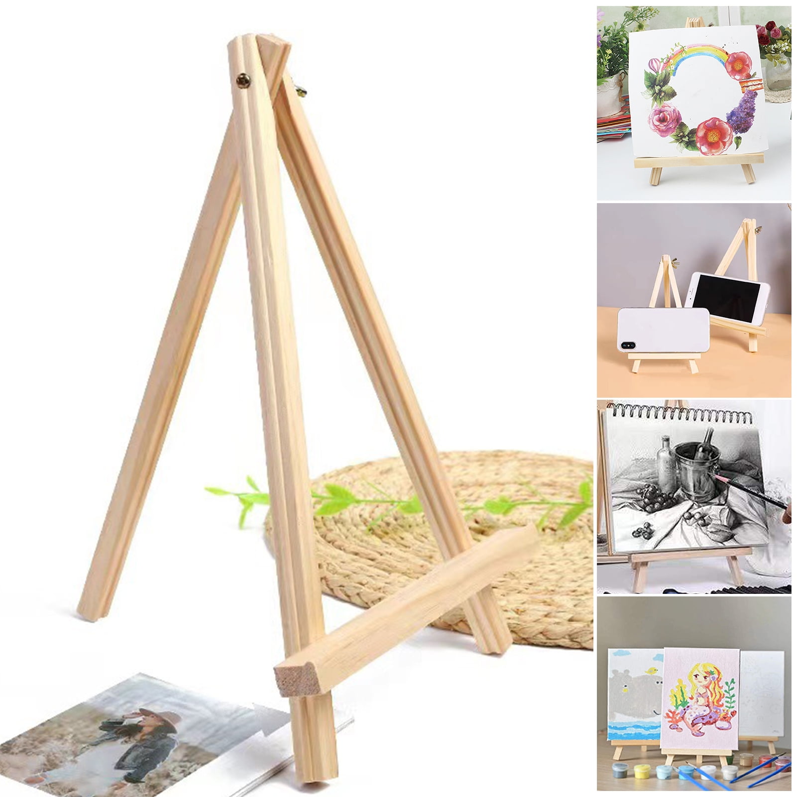 Pnellth 1Pc/6Pcs Portable Wooden Tripod Easel Adjustable Inclination