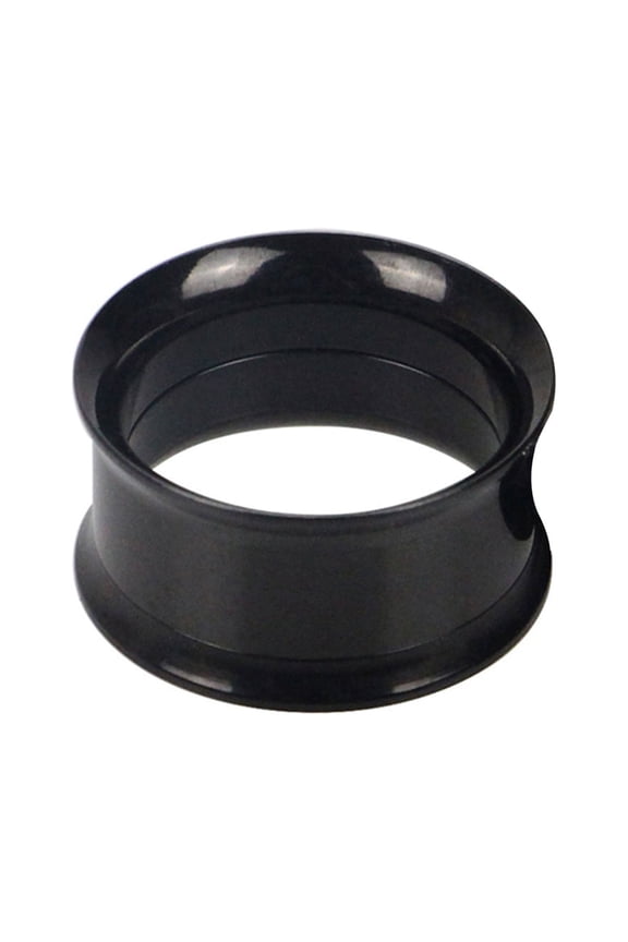 1Pc Ear Expander Skin-friendly Stainless Steel Double Flared Ear Gauges for Men Women Black