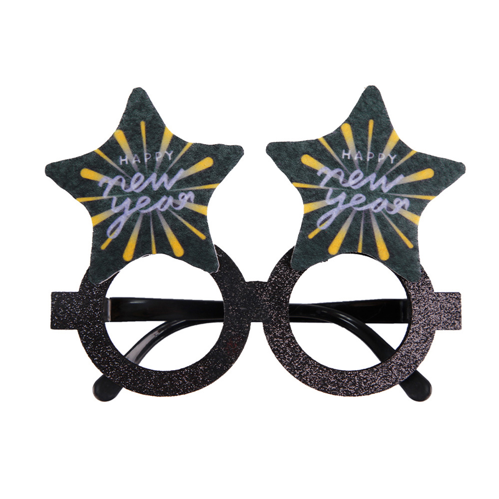Pnellth 2024 New Year Party Decoration Glasses Photo Props Black And