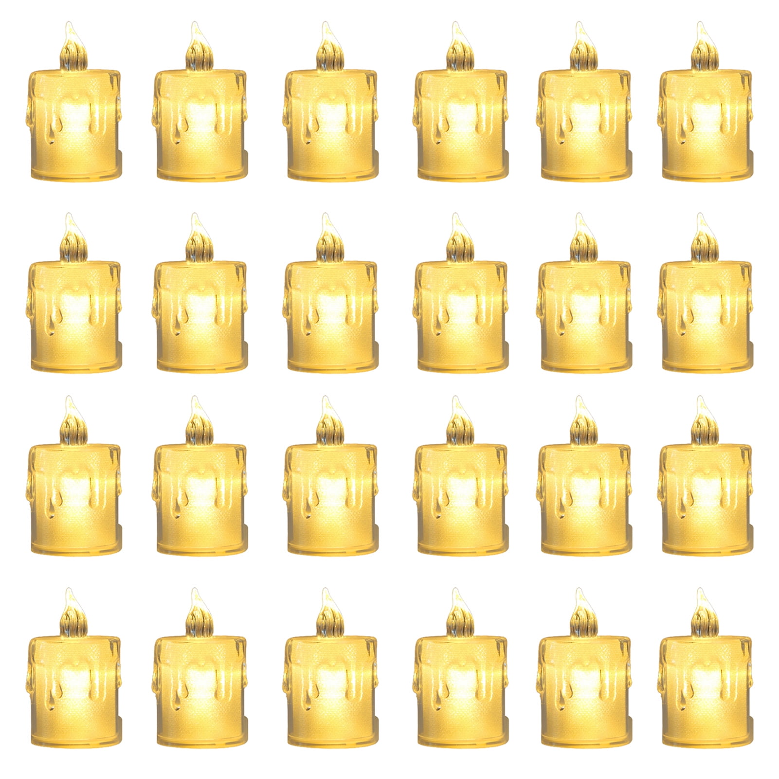 Pnellth 24Pcs LED Electronic Candle Safe Realistic Flameless Battery