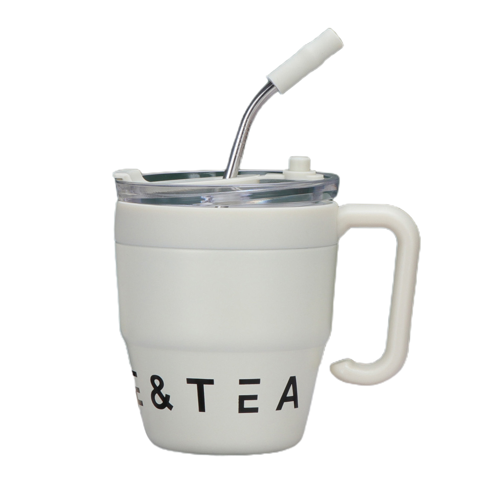 Pnellth 480ML Coffee Cup with Straw Stainless Steel Water Cup Portable