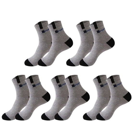 Pnellth 5 Pairs Sports Socks Breathable Sweat Absorption Letter Printed Mid-Tube Soft Socks Sports Wear Bouncy Summer Outdoor Running Casual Socks Men Accessories
