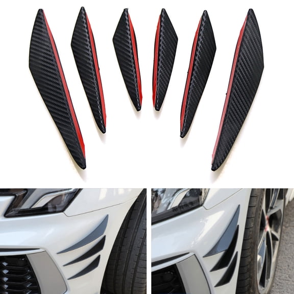 Pnellth 6 Pcs Car Spoiler Splitters Decorative Protect Vehicle Edge Thickened Great Stickiness Spoiler Lips Car Accessories
