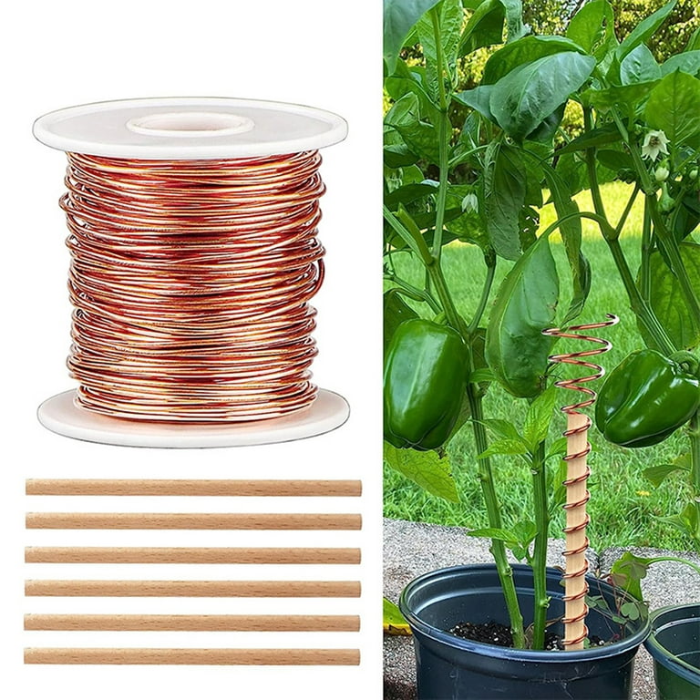 Pnellth 7Pcs/Set Electroculture Plant Stake with 6 Wooden Rod