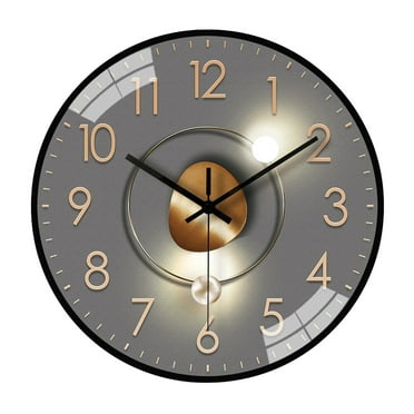 Pnellth 8" Modern Geometric Theme Indoor Wall Clock, Silent Mechanism