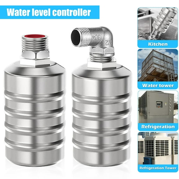 Pnellth Automatic Float Valve Fully Automatic Food Grade Material Hard Shell High Reliability No Electricity Water Level Control 304 Stainless Steel Water Level Control Float Valve Household Supplies