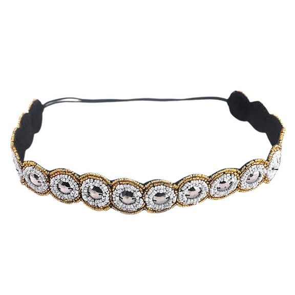 Pnellth Beaded Elastic Headband Pull-free Hair Exquisite Craftmanship Hair Accessories Elastic Beaded Women Headbands for Girl