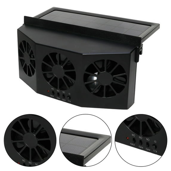 Pnellth Car Solar Fan Powerful Quiet Circular Cooling Device for Cool And Wind Car Solar Fan Inside Your Car