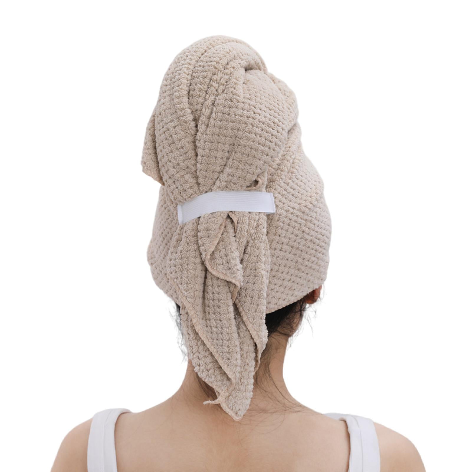 Pnellth Extra Large Hair Towel Wrap with Elastic Band Highly Water