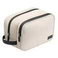 thumbnail image 1 of Pnellth Faux Leather Toiletry Bag Wet And Dry Separation Waterproof Large Capacity Portable Handle Zipper Multifunctional Travel Makeup Cosmetic Pouch Organizer, 1 of 7