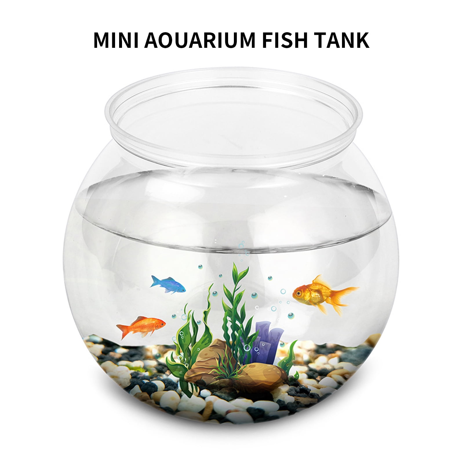 Pnellth Fish Tank Anti-drop Smooth Plastic Aquarium Tank Round Fish Bowl  Home Use 