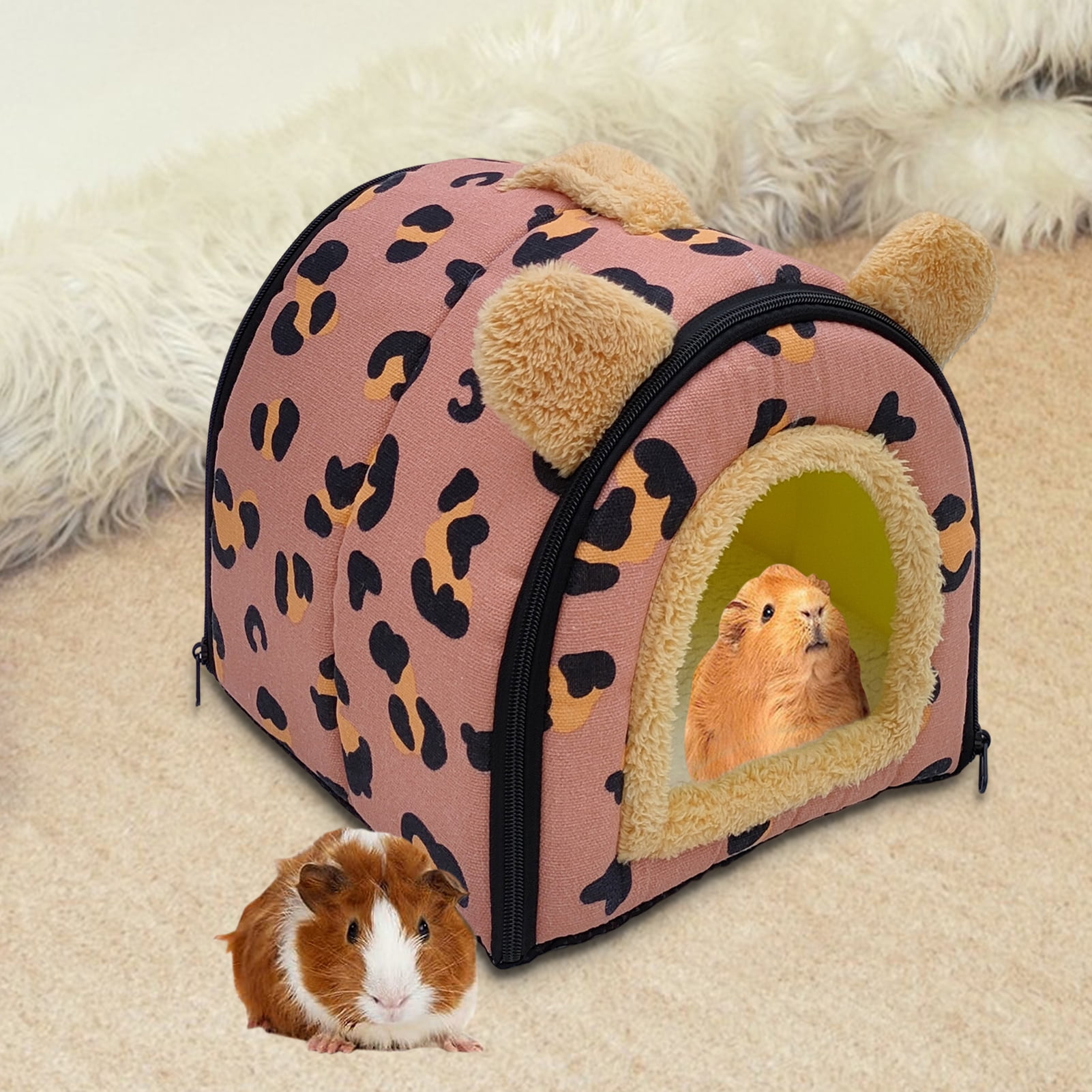 Pnellth Hamster Nest Bed Winter Warm Fullenclosed Cave Bed for Guinea Pig Hedgehog Squirrel