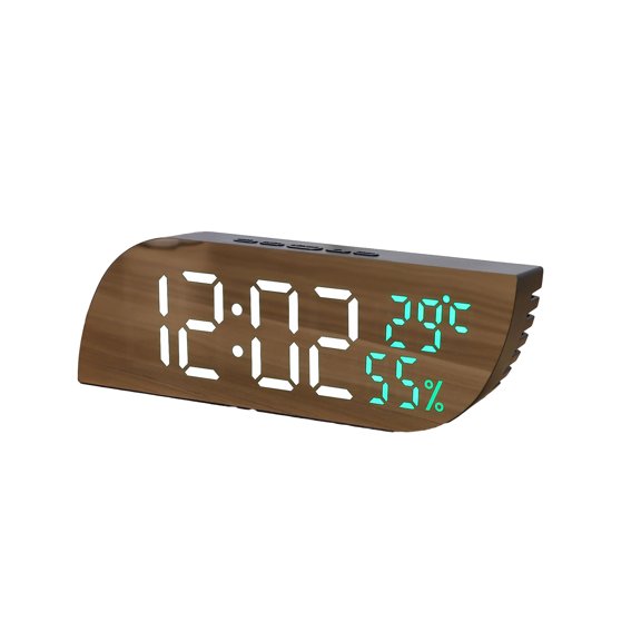 Pnellth LED Mirrored Digital Alarm Clock with Large Display Auto Dim Alarm Snooze Function Desktop Electronic Clock Bedroom Home Office Decor