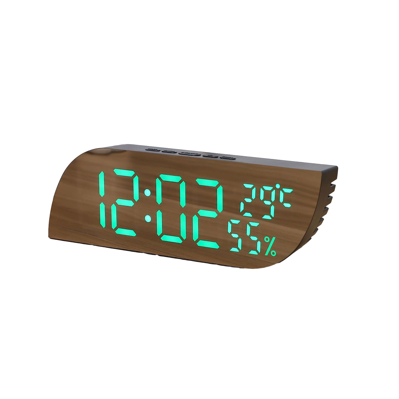 Pnellth LED Mirrored Digital Alarm Clock with Large Display Auto Dim