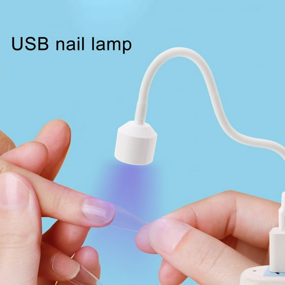 Pnellth LED Nail Lamp Plug-and-Play Bent Freely ABS Nail Gel Polish USB Plug Curing Drying Light Machine Nail Tools White