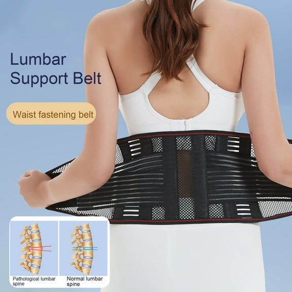 Pnellth Lumbar Support Belt Steel Plate Support Double Pressurization Surround Fit Elastic Lumbar Spine Fixed Sports Support Belt Outdoor Sports