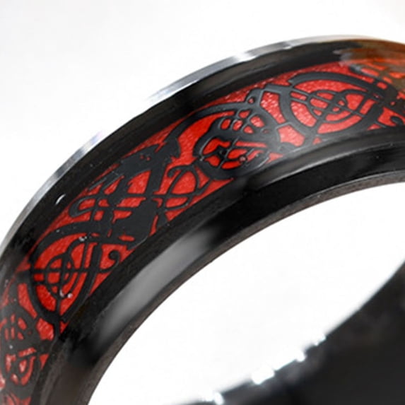 Pnellth Men Ring Glossy Simple Jewelry Accessory Dragon Pattern Glowing Ring for Dating