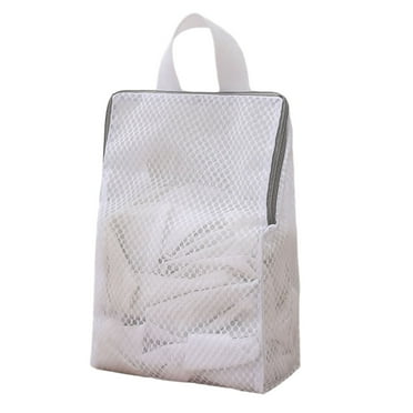 Pnellth Mesh Laundry Bags Mesh Washing Bag with Handle Large Capacity Foldable Zippered Underwear Clothes Mesh Laundry Bag Travel Garment Pouch