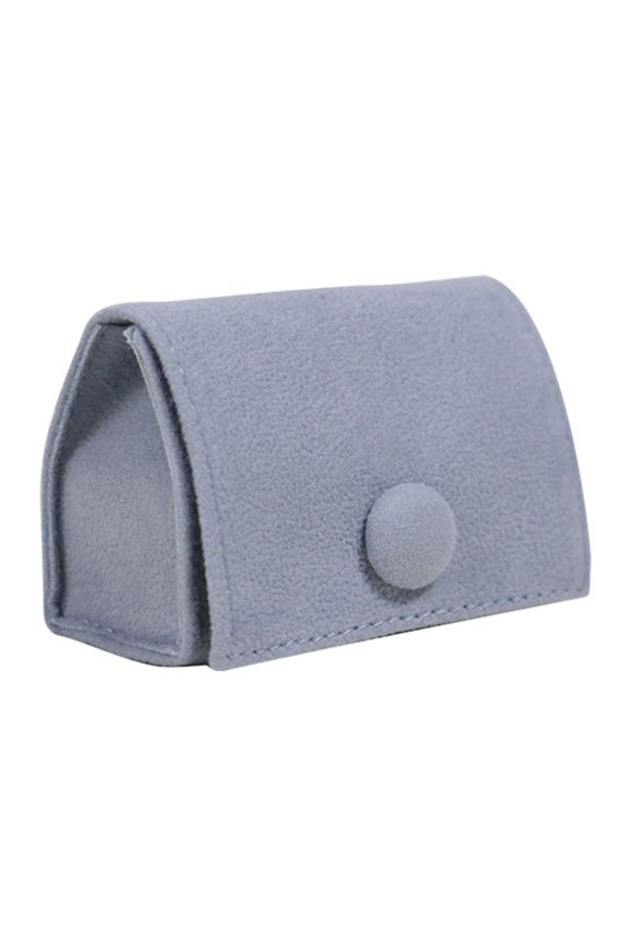 Mini Jewelry Box Elegant Luxury Soft Velvet Portable Solid Color Snap Button Travel Ear Studs Earrings Finger Ring Organizer Bag Holder Container Case