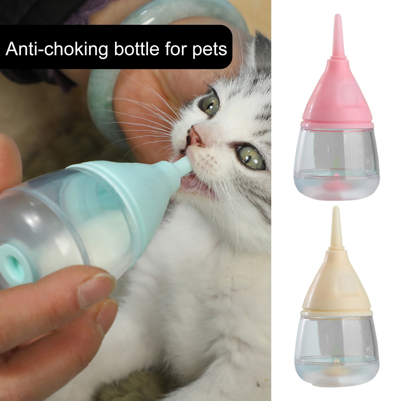 Pnellth Newborn Kitten Puppy Nursing Feeding Bottle Antichocking Puppy Milk Bottles