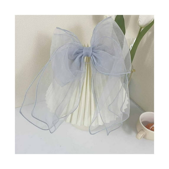 Pnellth Non-Slip Exquisite Craftsmanship Temperament Girl Hairpin Double Mesh Bow Decor Spring Hair Clip Hair Accessories