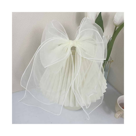 Pnellth Non-Slip Exquisite Craftsmanship Temperament Girl Hairpin Double Mesh Bow Decor Spring Hair Clip Hair Accessories