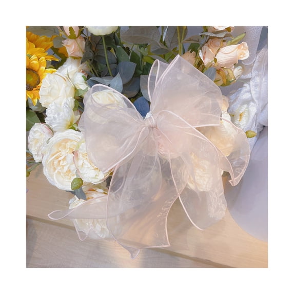 Pnellth Non-Slip Exquisite Craftsmanship Temperament Girl Hairpin Double Mesh Bow Decor Spring Hair Clip Hair Accessories