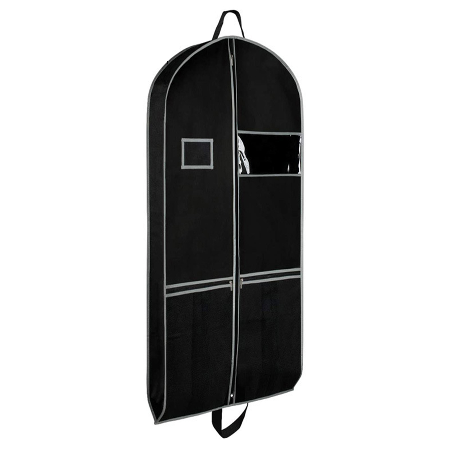 Pnellth Non-woven Fabric Clothing Dust Cover Travel Heavy-Duty Garment Bag with Pockets Clear Window Waterproof Label Foldable Dust-Proof Suit Bag