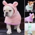 thumbnail image 1 of Pnellth Pet Bathrobe Towel Coral Fleece Super Absorbent Hooded Drawstring Quick Drying Large Medium Small Dogs Cats Drying Coat, 1 of 8