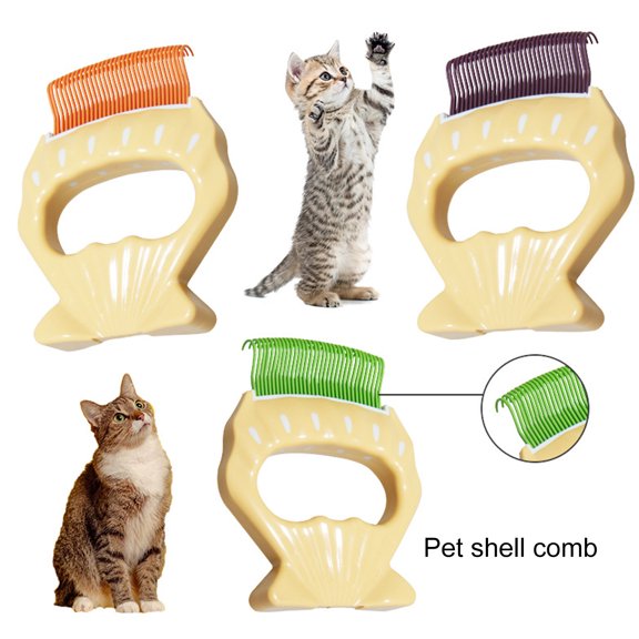 Pnellth Pet Comb Pet Hair Removal Massaging Shell Comb Deshedding Brush Cats Dogs Durable Gentle Grooming Tool