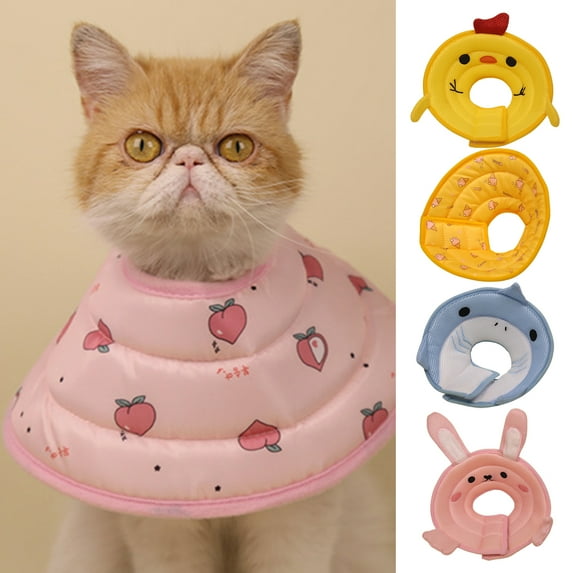 Pnellth Recovery Cone Cartoon Shape Good Flexibility Fastener Tape Breathable Mesh Anti-bite Pet Recovery Neck Collar Daily Use