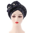 thumbnail image 1 of Pnellth Shiny Lady African Headtie Knot African Headwrap for Daily Life, 1 of 7