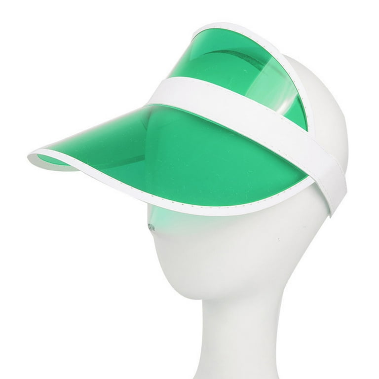 Pnellth Summer Outdoor Sports Sun Protection Cap Unisex Clear Plastic Visor  Hat Green